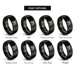 font options for inside engraving on black plow rings