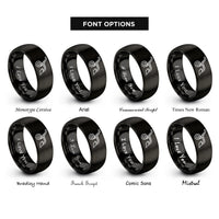 font options for inside engraving on black plow rings