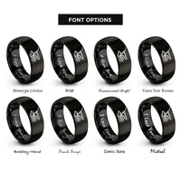 font options for inside engraving on black plow rings