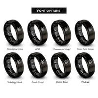 font options for inside engraving on black plow rings