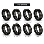 font options for inside engraving on black plow rings