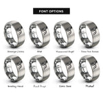 font options for inside engraving on silver plow rings