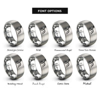 font options for inside engraving on silver plow rings
