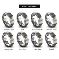 font options for inside engraving on gray plow rings