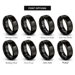 font options for inside engraving on black plumb bob rings