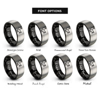 font options for inside engraving on black & gray plumber pipe rings