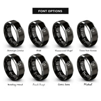 font options for inside engraving on black & grey plumber pipe rings