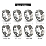 font options for inside engraving on grey plumber pipe rings