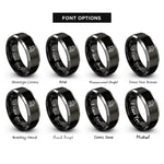 font options for inside engraving on black & gray plumber silhouette rings