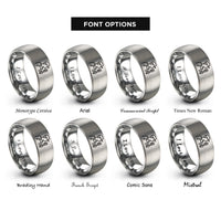 font options for inside engraving on silver plumber silhouette rings