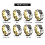 font options for inside engraving on gold & silver plumeria rings