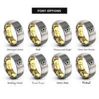 font options for inside engraving on gold & silver plumeria rings
