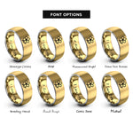 font options for inside engraving on gold & silver plumeria rings