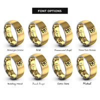 font options for inside engraving on gold & silver plumeria rings