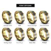font options for inside engraving on gold & silver plumeria rings