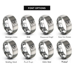 font options for inside engraving on silver plumeria rings