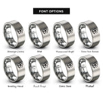 font options for inside engraving on silver plumeria rings
