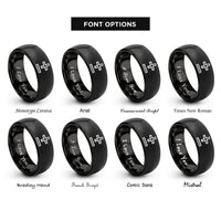 font options for inside engraving on black plus minus rings
