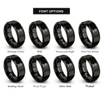 font options for inside engraving on black plus minus rings