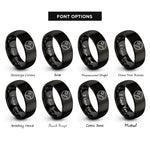font options for inside engraving on black pluto rings