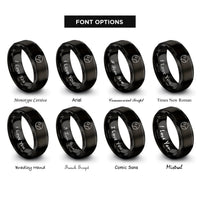font options for inside engraving on black pluto rings