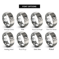 font options for inside engraving on grey pluto rings