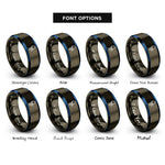 font options for inside engraving on gunmetal & blue pnp transistor rings