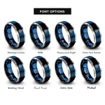 font options for inside engraving on blue & gray pocket compass rings