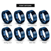 font options for inside engraving on blue pocket compass rings