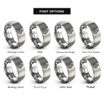 font options for inside engraving on gray pocket compass rings
