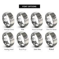 font options for inside engraving on gray pocket compass rings