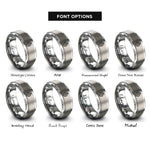 font options for inside engraving on gray pocket compass rings