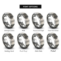 font options for inside engraving on gray pocket compass rings