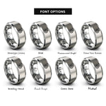 font options for inside engraving on grey pocket compass rings