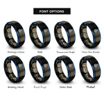 font options for inside engraving on gunmetal & blue pocket compass rings