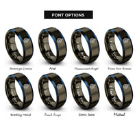 font options for inside engraving on gunmetal & blue pocket compass rings