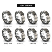 font options for inside engraving on silver pocket hole rings