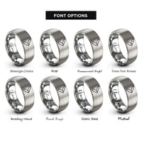 font options for inside engraving on silver pocket knife rings