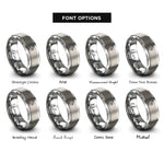 font options for inside engraving on silver pocket knife rings