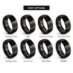 font options for inside engraving on black pocket prybar rings