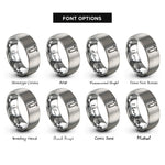font options for inside engraving on silver pocket prybar rings