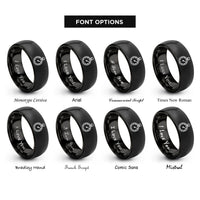 font options for inside engraving on black pocket watch rings