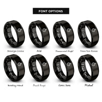 font options for inside engraving on black pocket watch rings