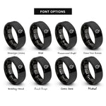 font options for inside engraving on black pocket watch rings