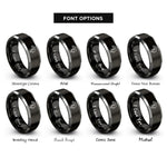 font options for inside engraving on black & grey podcast microphone rings