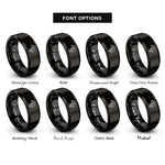 font options for inside engraving on black podcast microphone rings