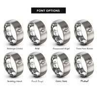 font options for inside engraving on gray podcast microphone rings