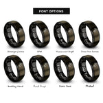 font options for inside engraving on gunmetal & black podcast microphone rings