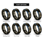 font options for inside engraving on gunmetal & blue point reyes lighthouse rings