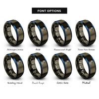 font options for inside engraving on gunmetal & blue point reyes lighthouse rings
